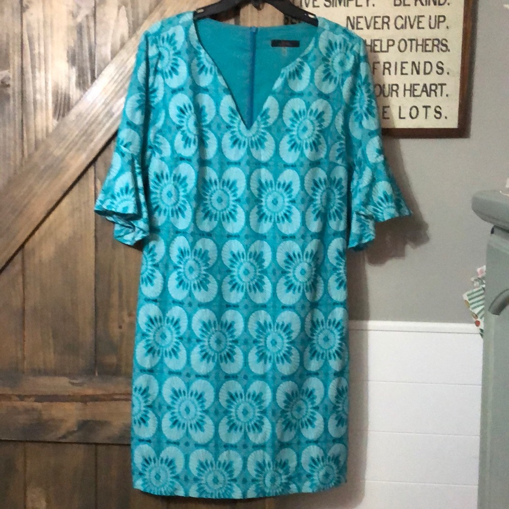 Trina Turk Turquoise Carpinteria Dress in Size 8.